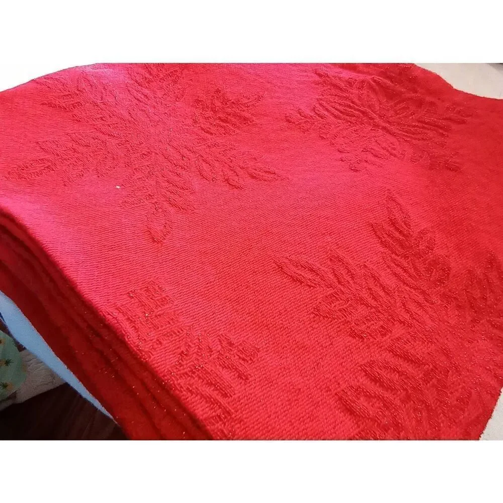 Cloth table linens, napkins, holiday. Set of six